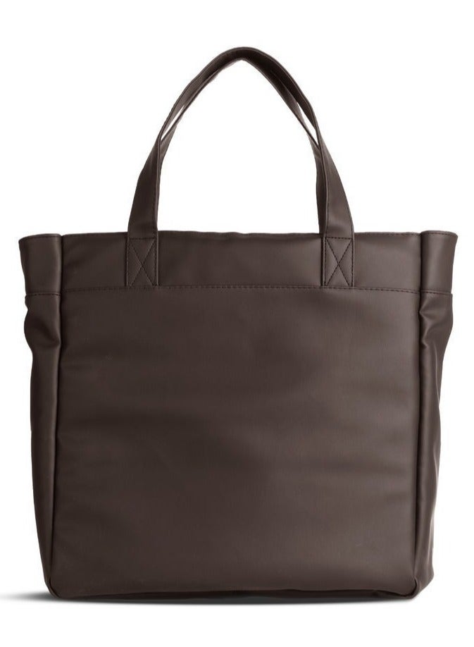 Ar supply AR Tote Bag by Arij Bags | Large Tote Bag for Laptop and Daily Use, Detachable and Adjustable Crossbody Strap, Spacious Main Compartment, Laptop Pocket, Multiple Inner Pockets and Quick Access Front Pocket (39 × 38 × 12 cm) (Brown) - Image 4