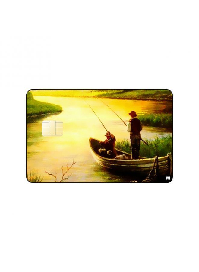 RKN PRINTED BANK CARD STICKER Beautiflu Couple Fishing At Sunrise - Image 2