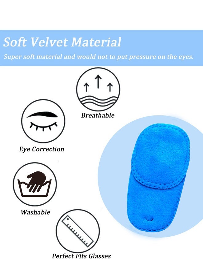 8 Pieces Upgraded Suede Version Eye Patches for Kids Girls Boys Right Left Eye Patch for Glasses Full Coverage Eye Patch for Children Treating Eye Amblyopia Strabismus and After Surgery,Blue - Image 3