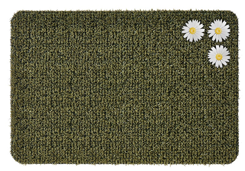 CLEAN MACHINE 10376914 Astroturf Dirt Trapper Doormat, 23.5" x 35.5", Daisy Urban Green - Image 1