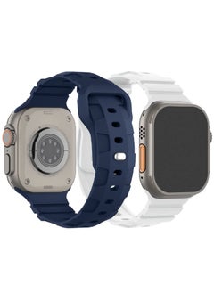 Compatible with Apple Watch Band 49mm 45mm 44mm 42mm Band for Men Women, Soft Silicone Replacement Bands for iWatch Series 8/7/6/5/4/3/2/1/SE/Ultra, Abyss Blue