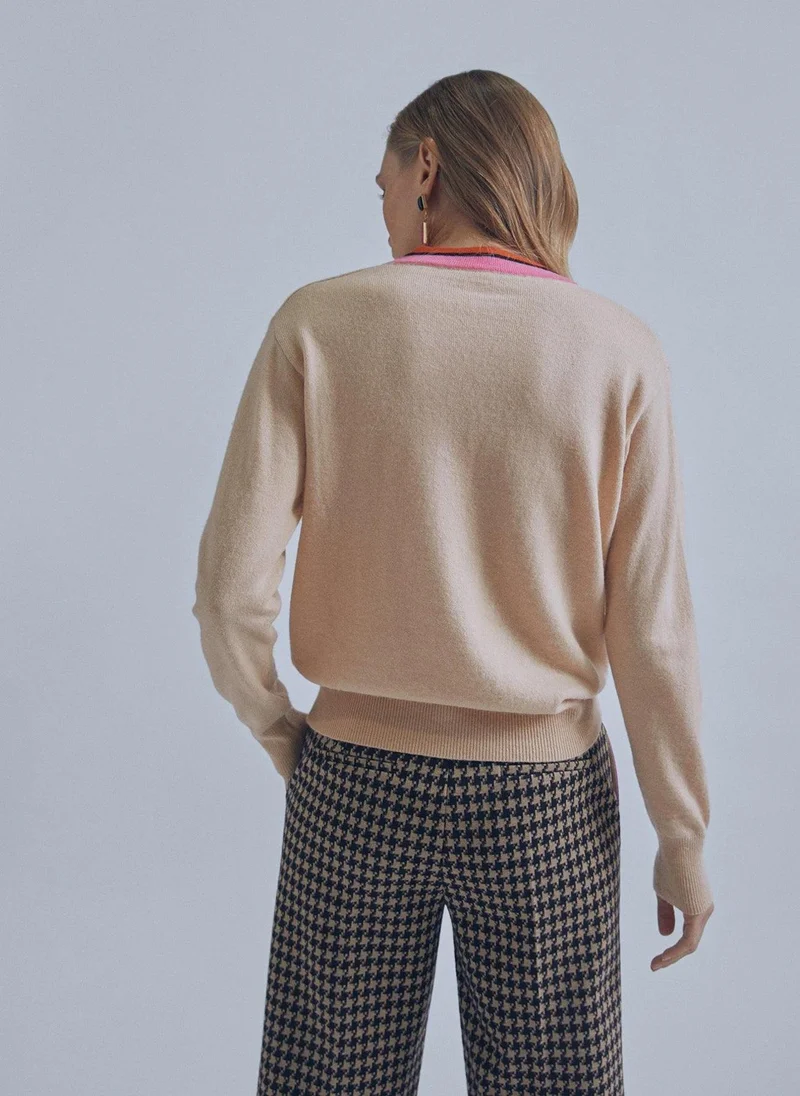 Lola Casademunt Contrast V-neck sweater