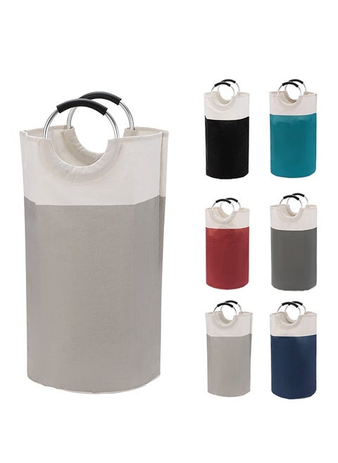 Waterproof Laundry Basket with Foam Protected Aluminum Handles - Cream - 82L Collapsible, Large Capacity and Odor-Resistant Hamper with Durable Fabric - Ideal for Clothes and Wet Towels