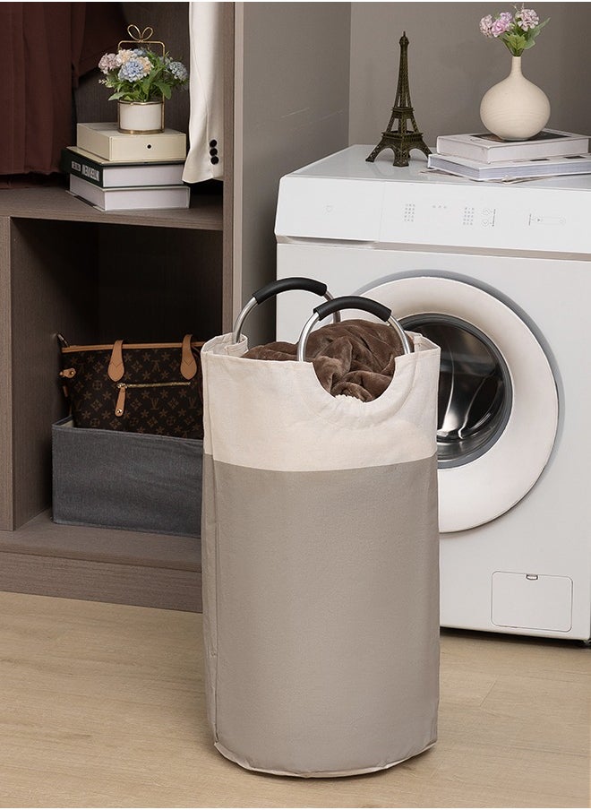 LAWAZIM - Waterproof Laundry Basket with Foam Protected Aluminum Handles - Cream - 82L Collapsible, Large Capacity and Odor-Resistant Hamper with Durable Fabric - Ideal for Clothes and Wet Towels - Image 1
