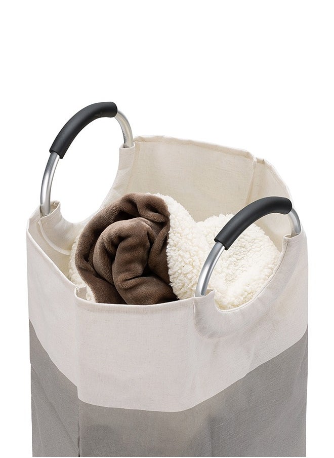 LAWAZIM - Waterproof Laundry Basket with Foam Protected Aluminum Handles - Cream - 82L Collapsible, Large Capacity and Odor-Resistant Hamper with Durable Fabric - Ideal for Clothes and Wet Towels - Image 1