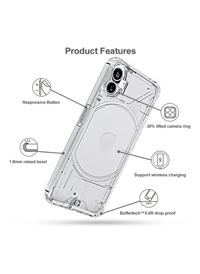 ELTRAZONE Nothing Phone 1 Case with Screen Protector Tempered Glass Hybrid Shockproof Bumper Hard Acrylic + TPU Back Cover Phone Case - Image 3