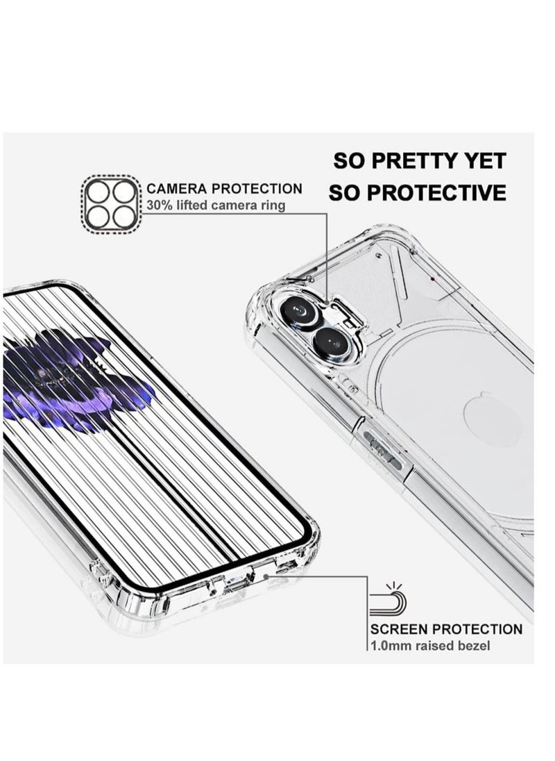 ELTRAZONE Nothing Phone 1 Case with Screen Protector Tempered Glass Hybrid Shockproof Bumper Hard Acrylic + TPU Back Cover Phone Case - Image 2