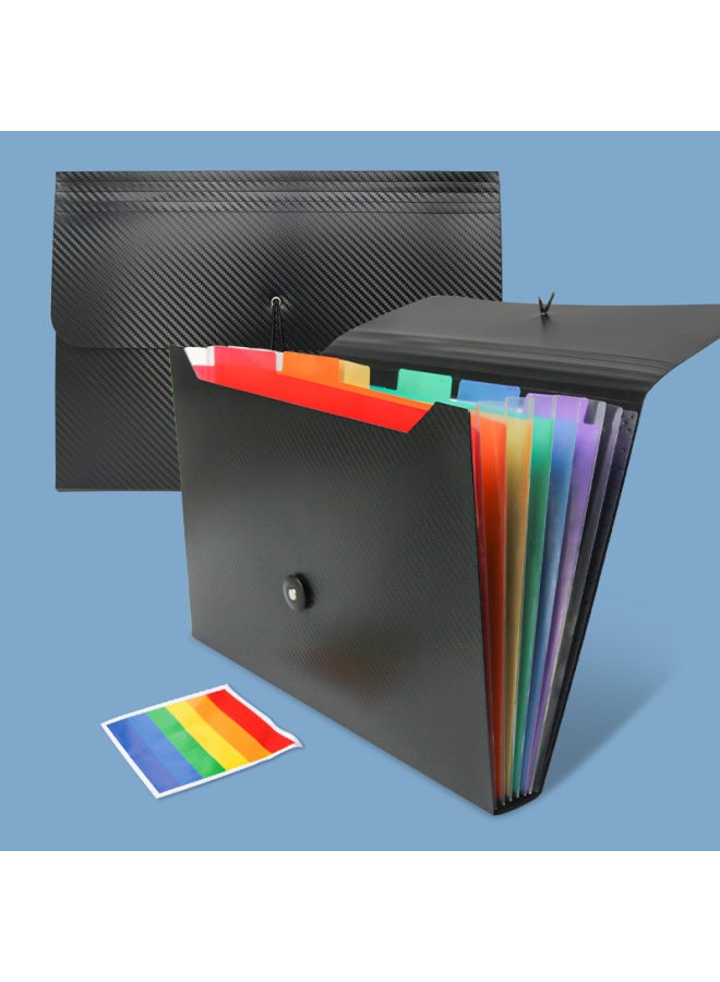 Sanqi Grid Color Pp Organ Bag Rainbow Organ Folder Office Supplies Folder - Image 3