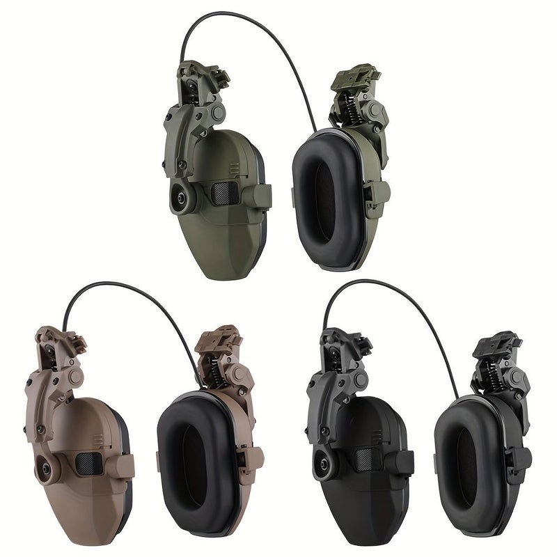 Tactical Electronic Noise Reduction Earmuff Anti Noise Headphone Sound Amplification Hearing Protection Helmet Mounted Headset Black For Hunting - Image 4