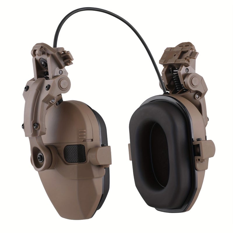 Tactical Electronic Noise Reduction Earmuff Anti Noise Headphone Sound Amplification Hearing Protection Helmet Mounted Headset Black For Hunting - Image 1