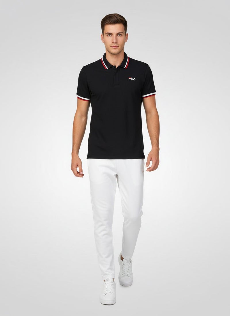 FILA Men Sportswear Fit Short Sleeve Outdoor Polo Shirt, Black - Image 2