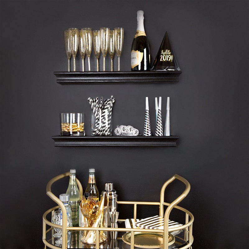 HIGH & MIGHTY 515661 Decorative 24" Floating Shelf Holds up to 20lbs, Easy Tool-Free Dry Wall Installation, Beveled, eCommerce Packaging, Black - Image 3