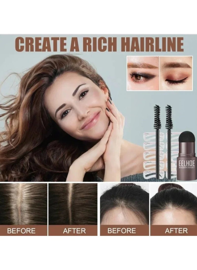 One Step Eyebrow Stamp Shaping Kit Set With 10 Stencils Makeup Long Lasting Waterproof Dark Brown