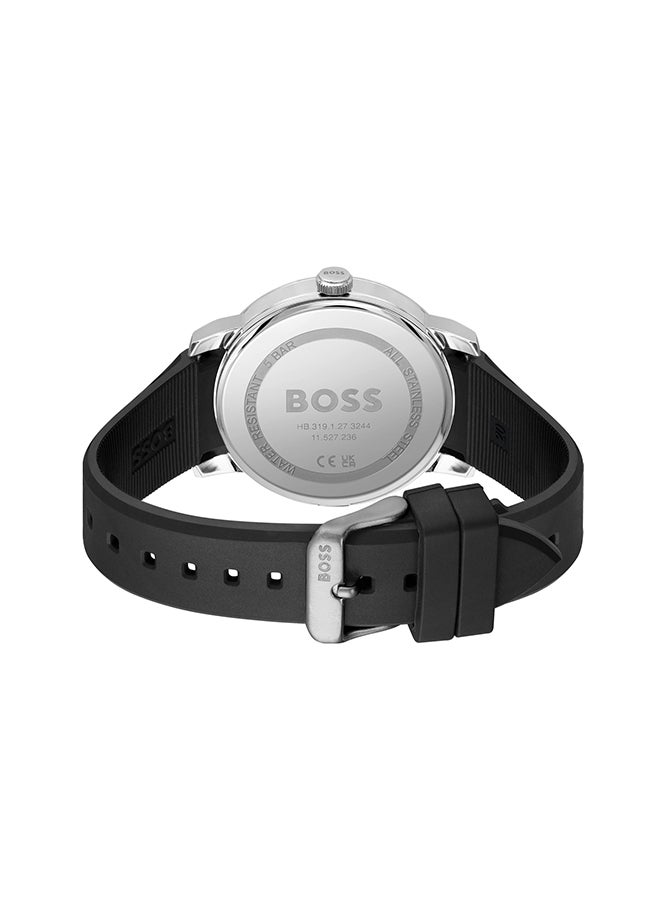 Men's Analog Round Shape Leather Wrist Watch 1514131 - 41 Mm