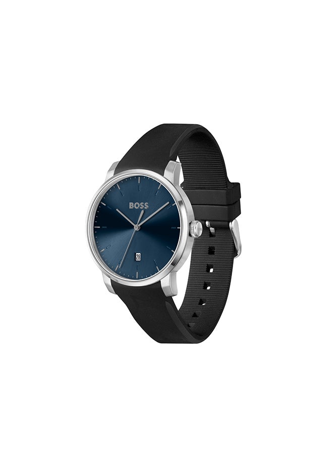Men's Analog Round Shape Leather Wrist Watch 1514131 - 41 Mm