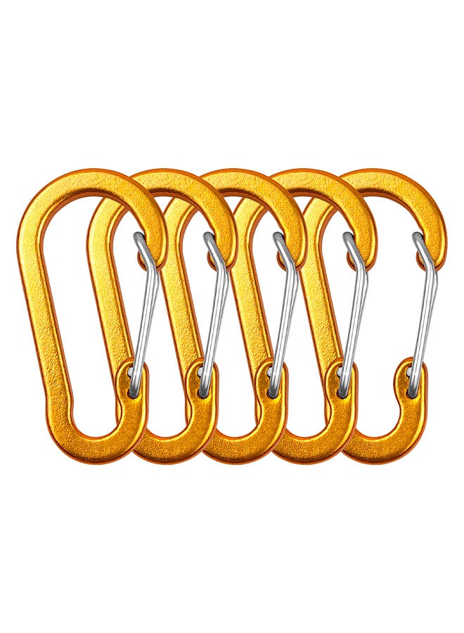 Generic 5 Pack Carabiner Clips Mini Aluminum Alloy Keychain Carabiner Clip D Rings for Camping Hiking Fishing Backpacking  - Image 1