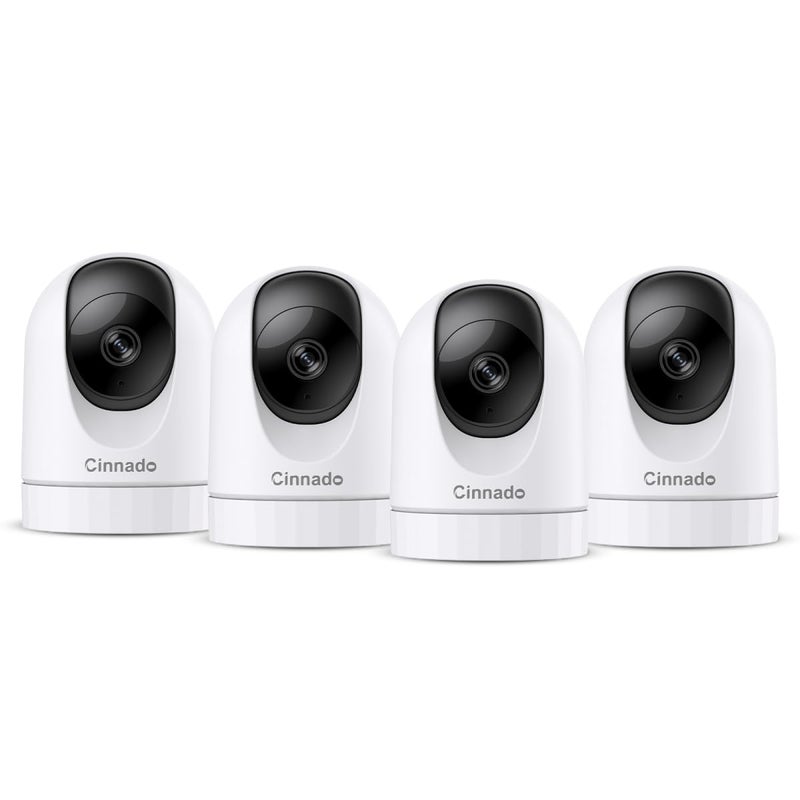 Cinnado 2K Home Security Cameras-2.4Ghz WiFi Indoor Camera with 360Â° Motion Detection for Pets/Nanny/Baby/Dog, 2 Way Audio, 24/7 SD Card Storage, Cloud Storage, Works with Alexa & Google Home, D1 4P - Image 1