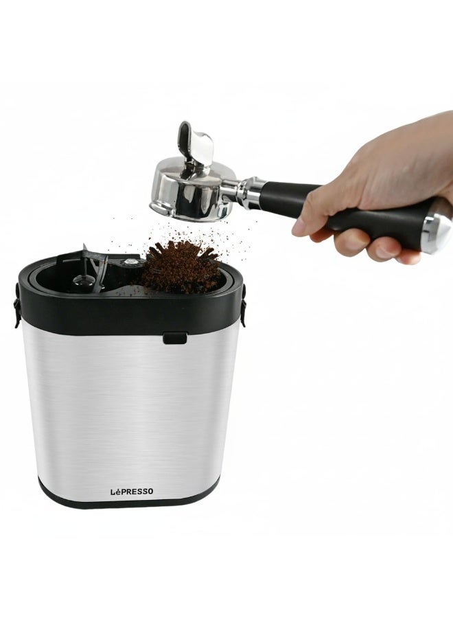 LePRESSO Electric Portafilter Cleaner Machine, Sterilix 51 & 58mm Commercial Portafilter Cleaner, Automatic Portafilter Cleaning Machine, Knock Box, Detachable Design, Spiral Scraper & Brush - Image 1