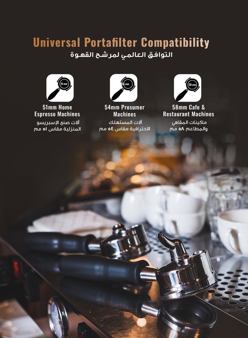 ليبرسو جهاز تنظيف بورتافلتر كهربائي، جهاز تنظيف بورتافلتر تجاري Sterilix 51 و 58 مم، جهاز تنظيف بورتافلتر أوتوماتيكي، صندوق ضرب، تصميم قابل للفصل، مكشطة لولبية وفرشاة - Image 3