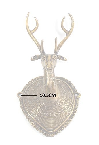 ESPLANADE - Brass Deer Head Vintage Wall Hanging | Decorative Items - Door Decor Home Decor | Golden - 9" Inches - Image 3