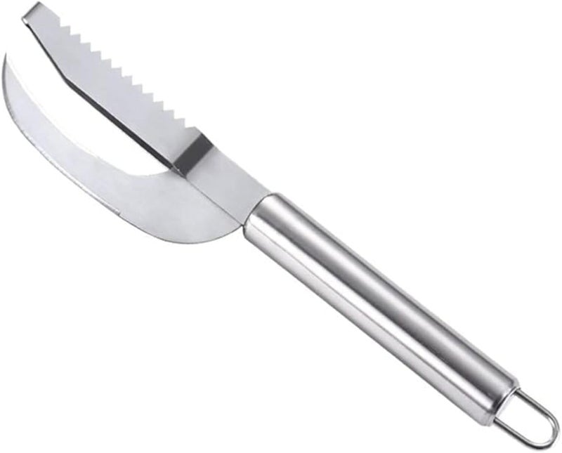 ABTER Stainless Steel 3-in-1 Fish Maw Knife with Sawtooth Scaler, Scale Remover & Brush Scraper - Multi-Function Tool for Easy Fish Prep & Cleaning  - Image 1
