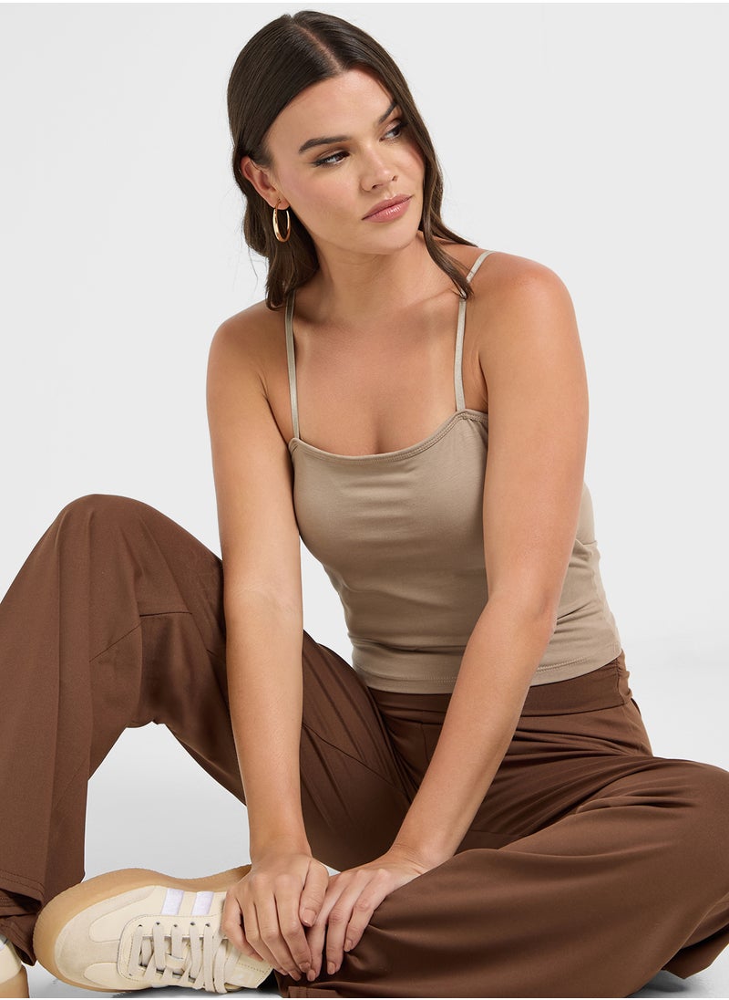 Ginger Basics - Microfiber Cami Tank With Bra Top - Image 1