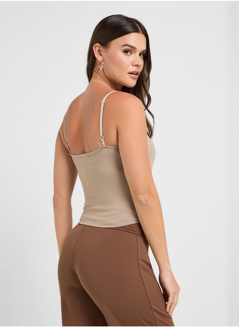 Ginger Basics - Microfiber Cami Tank With Bra Top - Image 1