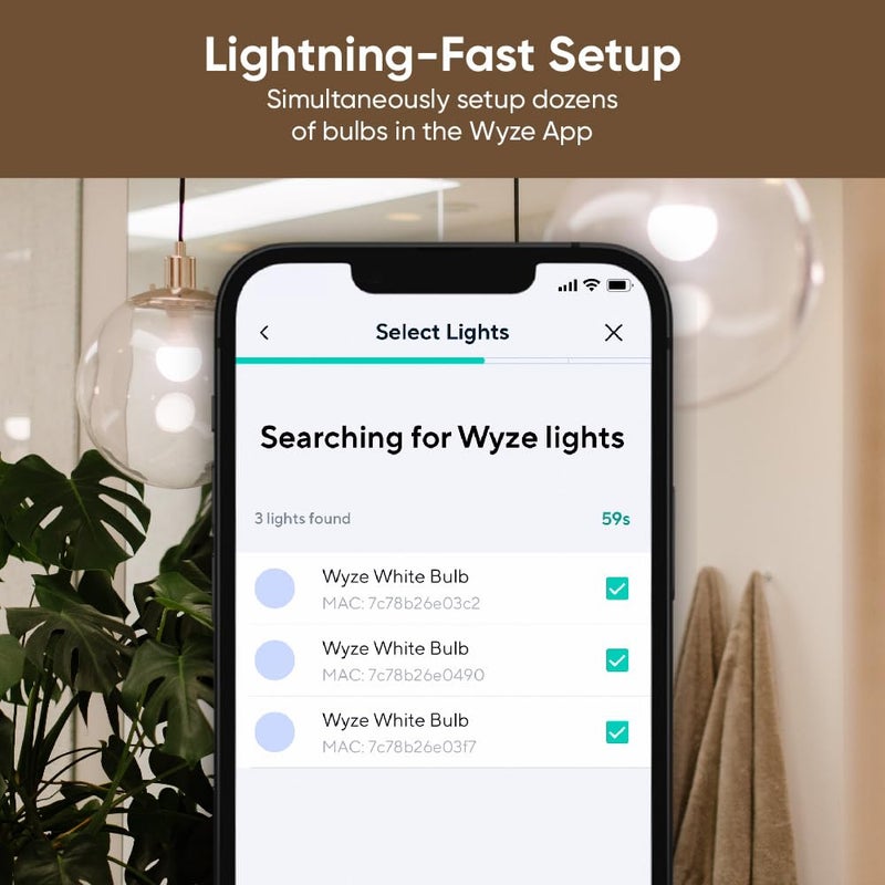 Wyze Bulb White, 800 Lumen, 90+CRI WiFi Tunable-White A19 Smart Light Bulb, Compatible with Alexa and Google Assistant, Two-Pack - Image 4