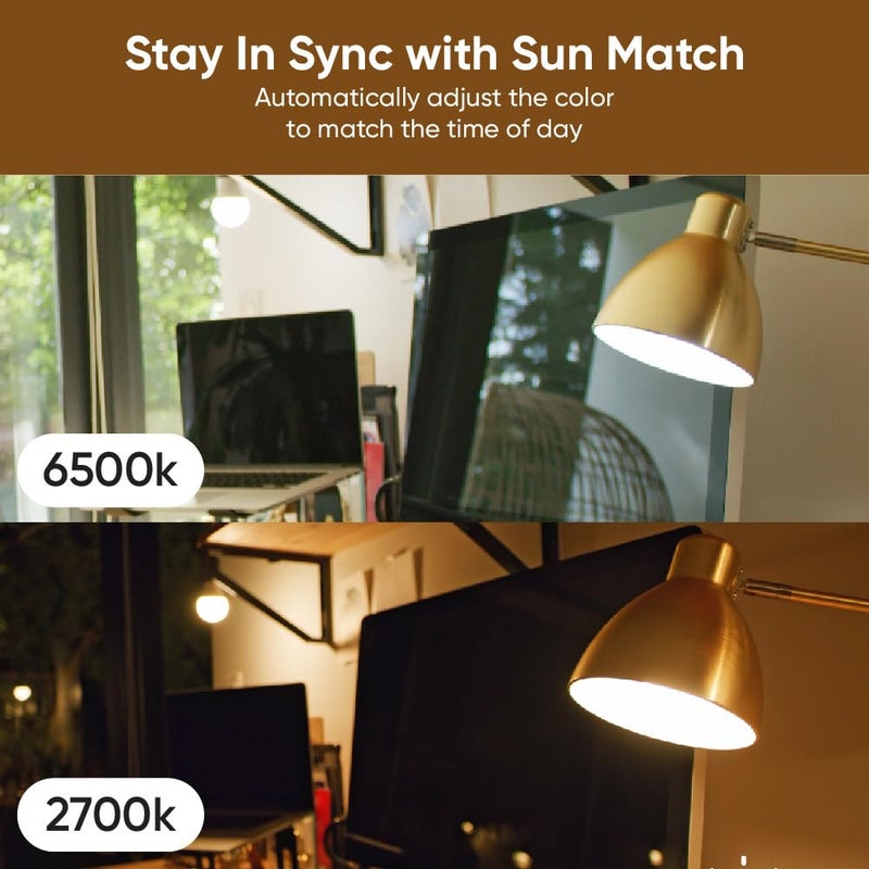 Wyze Bulb White, 800 Lumen, 90+CRI WiFi Tunable-White A19 Smart Light Bulb, Compatible with Alexa and Google Assistant, Two-Pack - Image 3