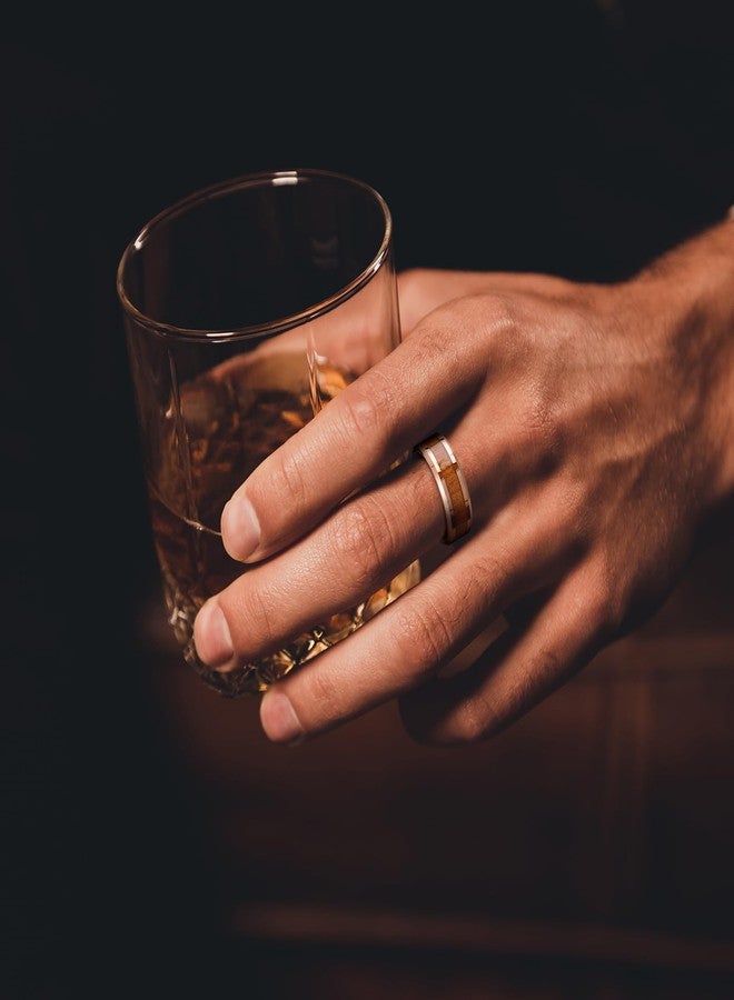 كينج ويل خاتم زفاف من خشب الكوا الطبيعي من كينج ويل، مرصع بكربيد التنجستن، 8 مم، فضي/أسود/ذهبي/أخضر/ذهبي وردي/أزرق، خاتم زفاف رجالي مصقول للغاية، خواتم ذكرى زواج مريحة، مقاسات من 6 إلى 15، 10.5 ملم - Image 4