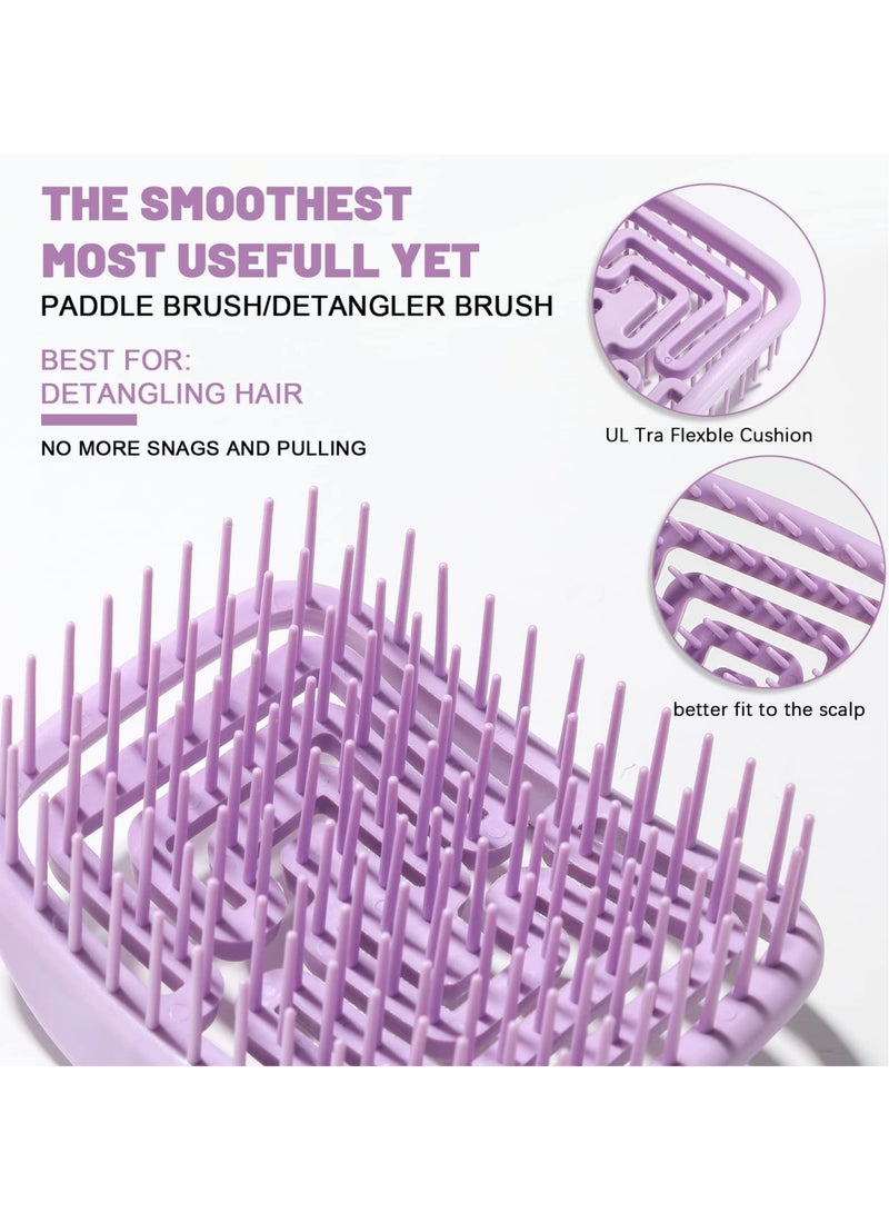 Excefore Detangling Hair Brush Oneleaf Hairdressing Comb, Paddle Hair Brush, Soft Flexible Anti-static, No Pulling or Split Ends, Softens and Improves Hair Texture, Stimulates Massage Scalp - Image 5