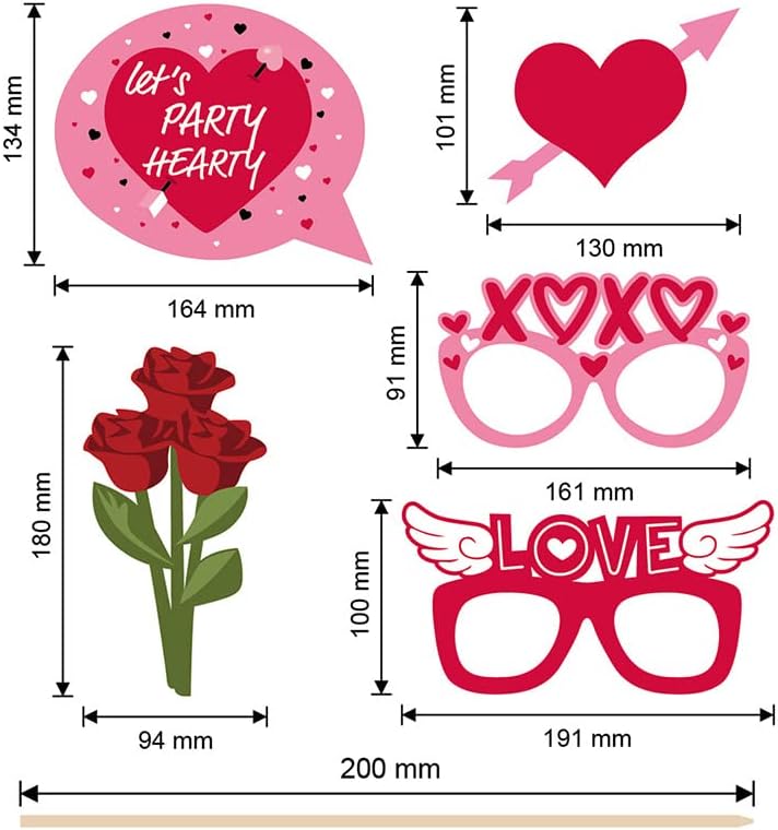 HANSAMU 25 Pcs Valentines Day Photo Booth Props Happy Lovers Selfie Photobooth Props Valentine Creative Funny Backdrop Decorations Supplies Wedding Party Games Selfie Posing Signs DIY Craft  - Image 2
