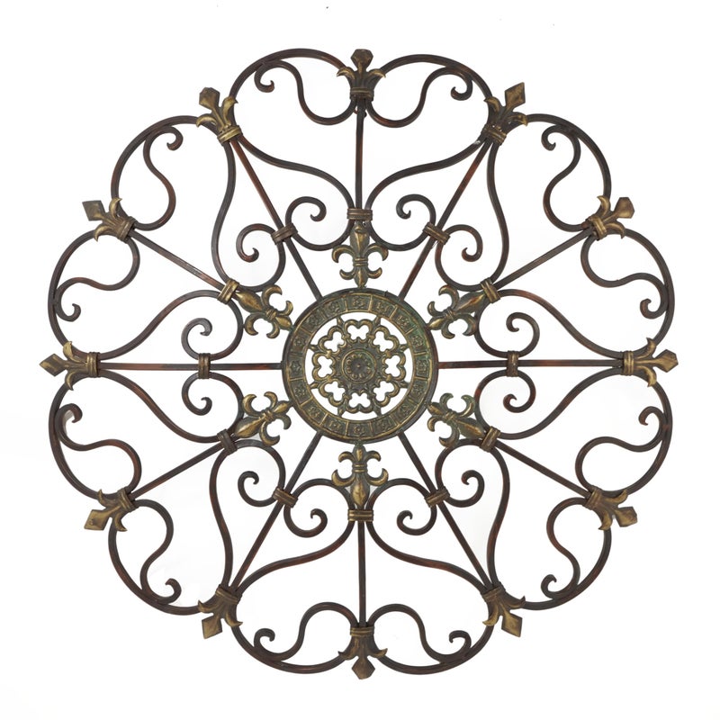 Deco 79 Deco 79 Metal Scroll Home Wall Decor Wall Sculpture Wall Art 29 x 4 x 29 Brown 