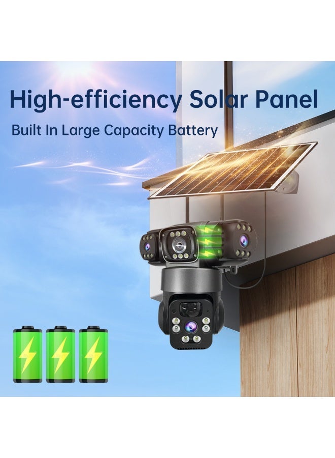SUPER 5 12MP 3 Lens 3 Screens 4G Sim Solar Camera Outdoor Surveillance Wireless Cctv PTZ IP66 Security Solar Panel Cameras V380 - Image 3
