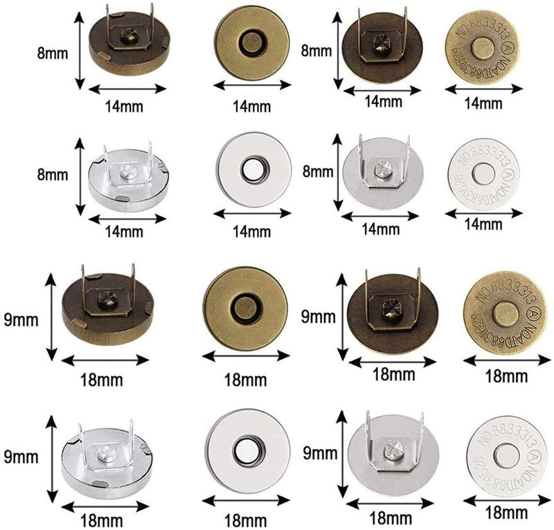 AITUOSI 20 Pcs Magnetic Snaps Buttons 14/18mm Metal Metal Bag Clasps Magnetic Button Fasteners for Purses, Sewing Craft, Bags, Clothes, Leather, Craft Making with Storage Box - Image 2