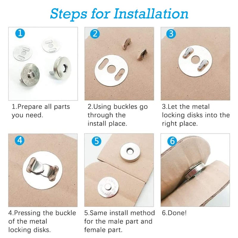 AITUOSI 20 Pcs Magnetic Snaps Buttons 14/18mm Metal Metal Bag Clasps Magnetic Button Fasteners for Purses, Sewing Craft, Bags, Clothes, Leather, Craft Making with Storage Box - Image 3