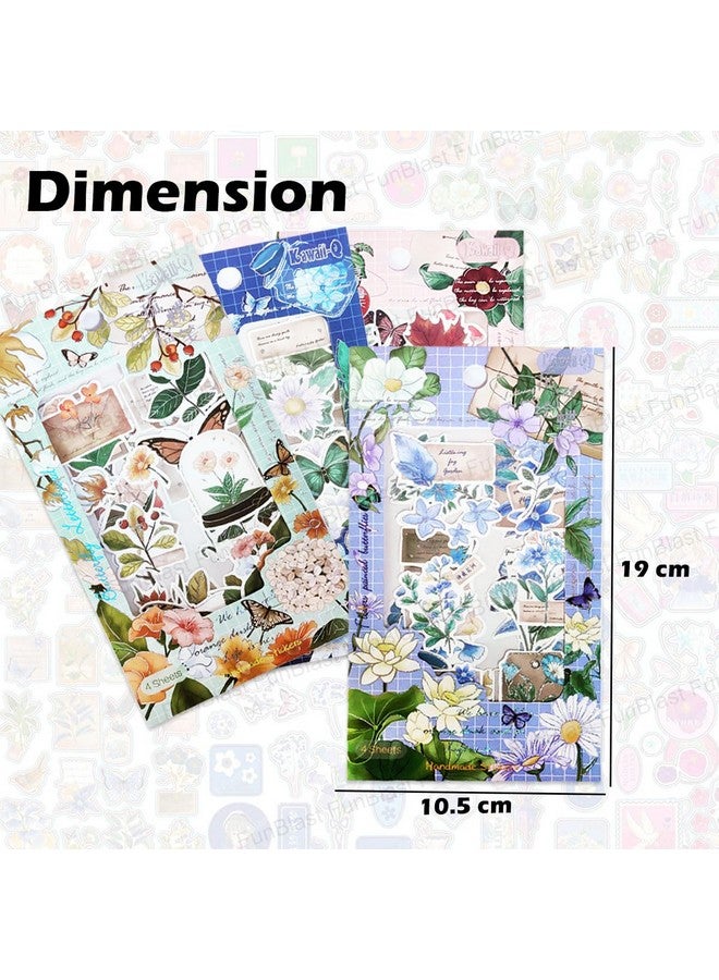 فنبلاست مجموعة ملصقات فان بلاست كاواي من بلاستيك بي في سي، 16 ورقة (100+ قطعة) ثلاثية الأبعاد للبنات، ملصقات جمالية، تدوين يوميات، سكرابوكينغ، لطيفة (زهور 4×4 = 16 ورقة ذاتية اللصق، حائط، 10 سم، 19 سم) - Image 2