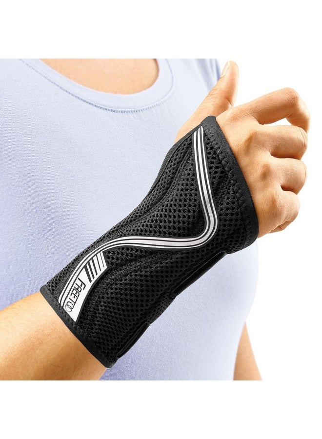 FREETOO Wrist Brace for Carpal Tunnel,[New Upgrade-Anatomically shaped] Adjustable Wrist Support Splint for Men and Women,Hand Brace for Pain Relief, Tendinitis,Arthritis,Right Hand,Small,Black-Grey - Image 1