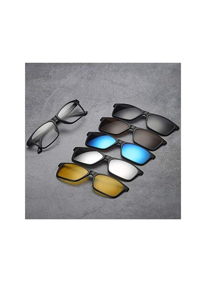 بروماس نظارات مغناطيسية 5 في 1، 5 قطع من النظارات الشمسية المستقطبة ذات الإطار البلاستيكي للقيادة الليلية - Image 3