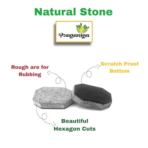 PRAGANIYA Rubbing Stone for Almonds, Turmaric, Dry Ginger (Scratch Proof Bootem) (Rectangle) - Image 3
