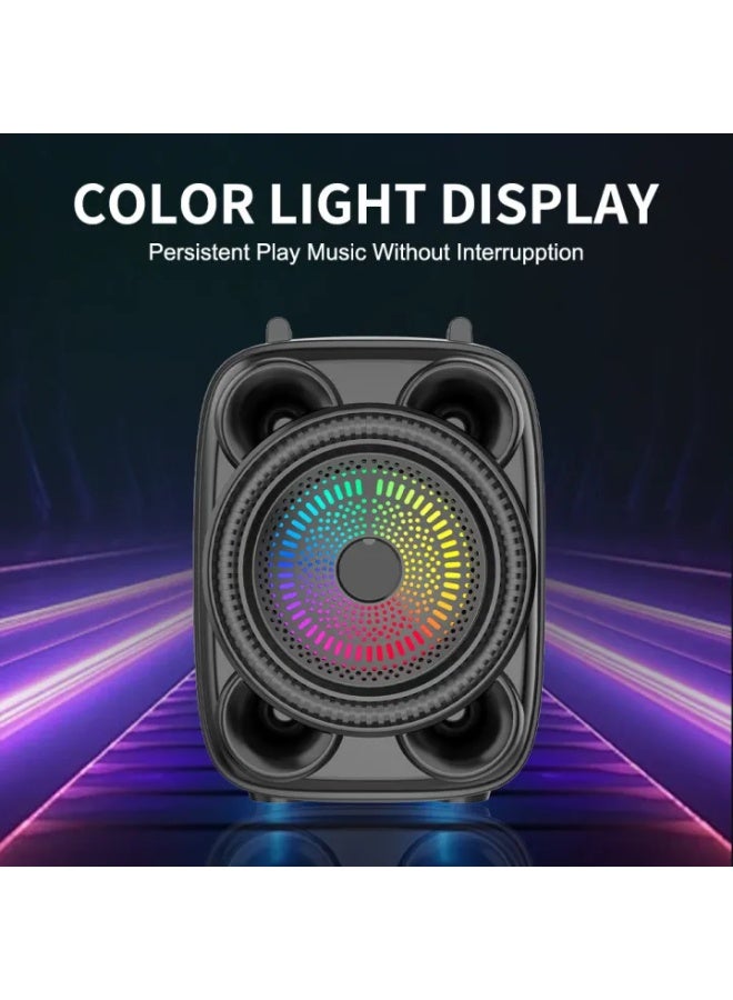 سينجي سبيكر محمول متعدد الوسائط مع مايكروفون وإضاءة LED، بطارية 1200 مللي أمبير، صوت قوي جهير، موديل ZQS1498 - Image 2