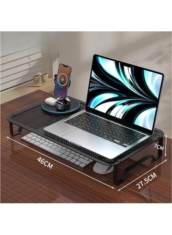 حامل لاب توب ورائحة تبريد بتصميم مجوف ونمط نجوم (46 × 27.5 × 7 سم) – رافع سطح المكتب لتبديد الحرارة وتنظيم مساحة العمل - Image 3