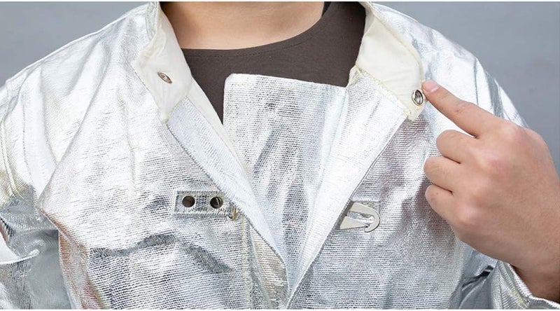 cheekyglo Heat Resistant Suit Anti Thermal Radiation Suit 10001200 degree Fireproof flameproof Coveralls Composite Aluminium Foil Firefighter Uniform(XXL)XXLarge - Image 4