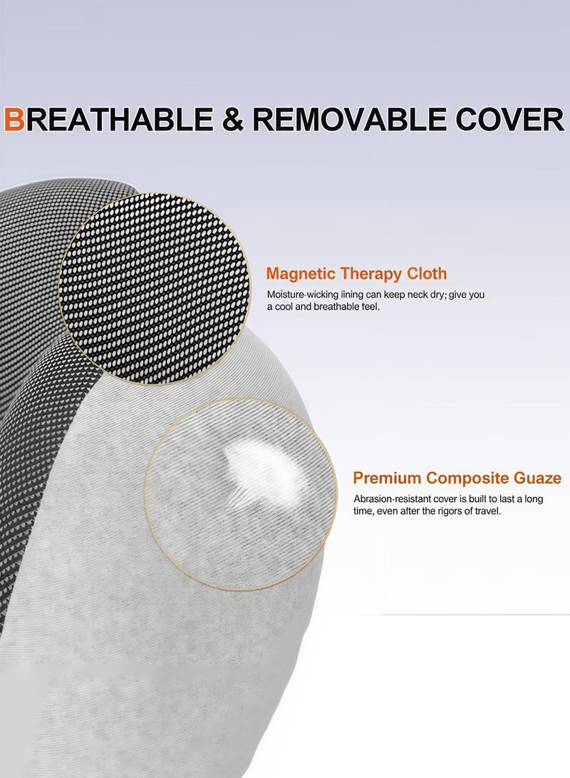 HQ-GAMING Travel Pillow 100% Memory Foam Pillow, Neck Pillow for Airplane, Neck & Head Support Pillow for Sleeping Rest & Car, Travel Pillows Kit with Storage Bag, Hidden Hoody (Grey) - Image 5
