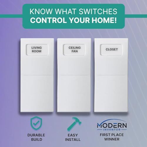 ISC Identify Switch Cover – Light Switch Plate Covers with Labels, Includes 47 Pre-Printed Identification Labels for Easy Home Organization, 5 Pack White - Image 2