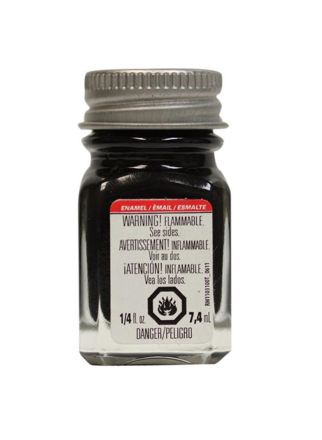 Testors 1149TT Enamel Paint, 0.25 Oz, Flat Black - Image 1