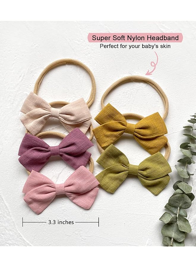 erorex Baby Girl Headbands And Hair Bows 10Pcs Stretchy Nylon Hairbands For Newborn Infant Toddlers - Image 4