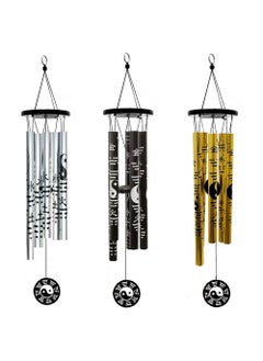 Generic Metal Bagua Wind Chimes Indoor Outdoor Decor M0105 medium black 