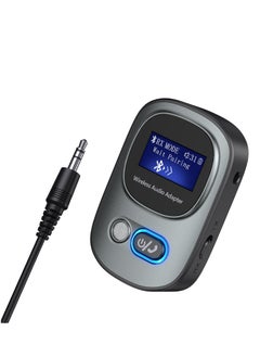 Excefore Bluetooth 5.3 Transmitter and Receiver, Bluetooth Adapter Audio with LED Display, Hand-Free Call 3.5mm Bluetooth Aux Adapter, Support TF Card, Volume Control, Navigation, for PC, TV, Home Audio  - Image 1