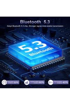 Excefore Bluetooth 5.3 Transmitter and Receiver, Bluetooth Adapter Audio with LED Display, Hand-Free Call 3.5mm Bluetooth Aux Adapter, Support TF Card, Volume Control, Navigation, for PC, TV, Home Audio  - Image 2